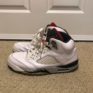 2017 Nike Jordan 5 V Retro Mens Shoes White Cement - US Size 11